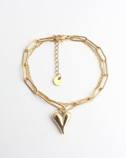 Bracciale "Chunky Heart" - Acciaio inossidabile