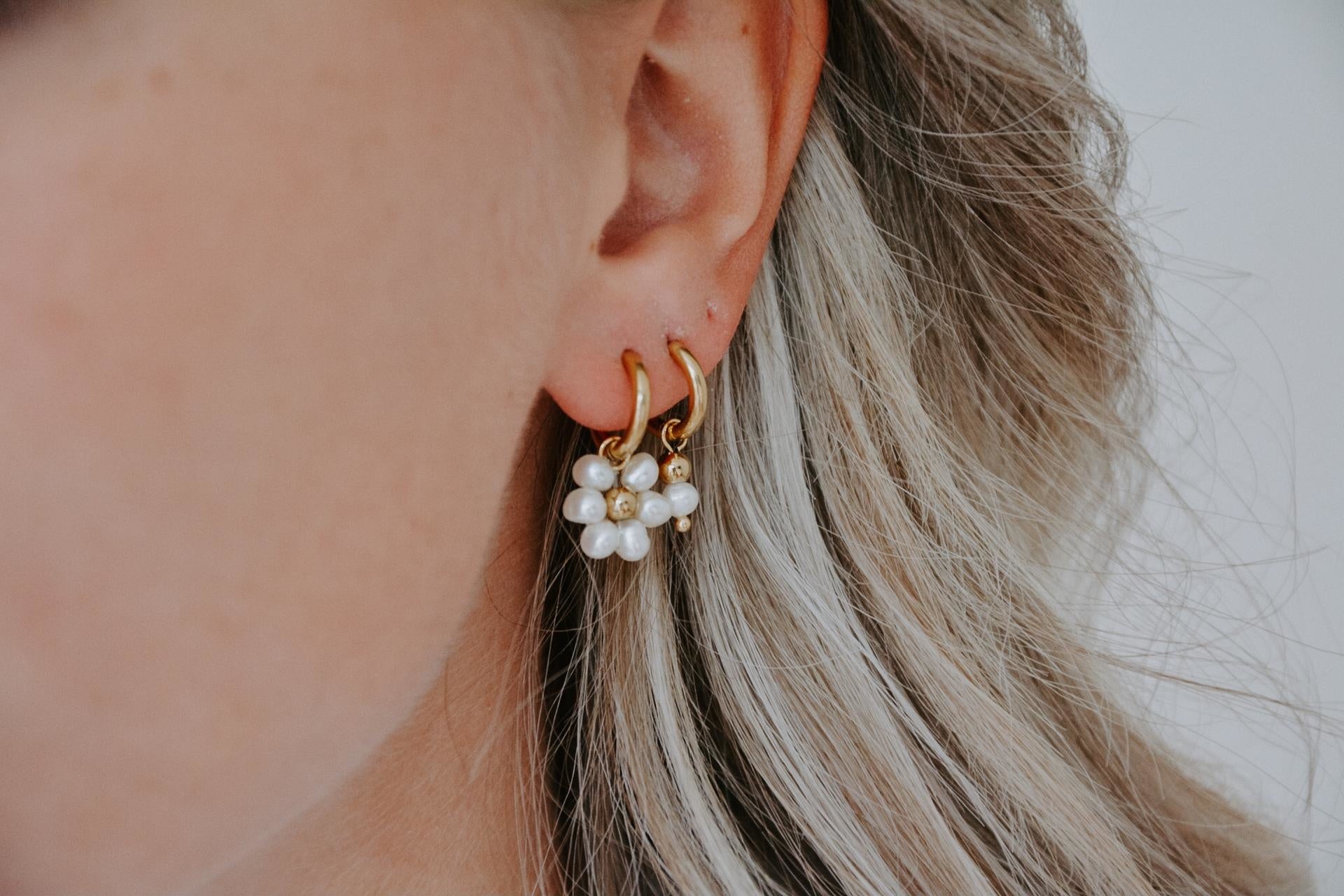 Fleur Blanche - Earrings - Stainless Steel