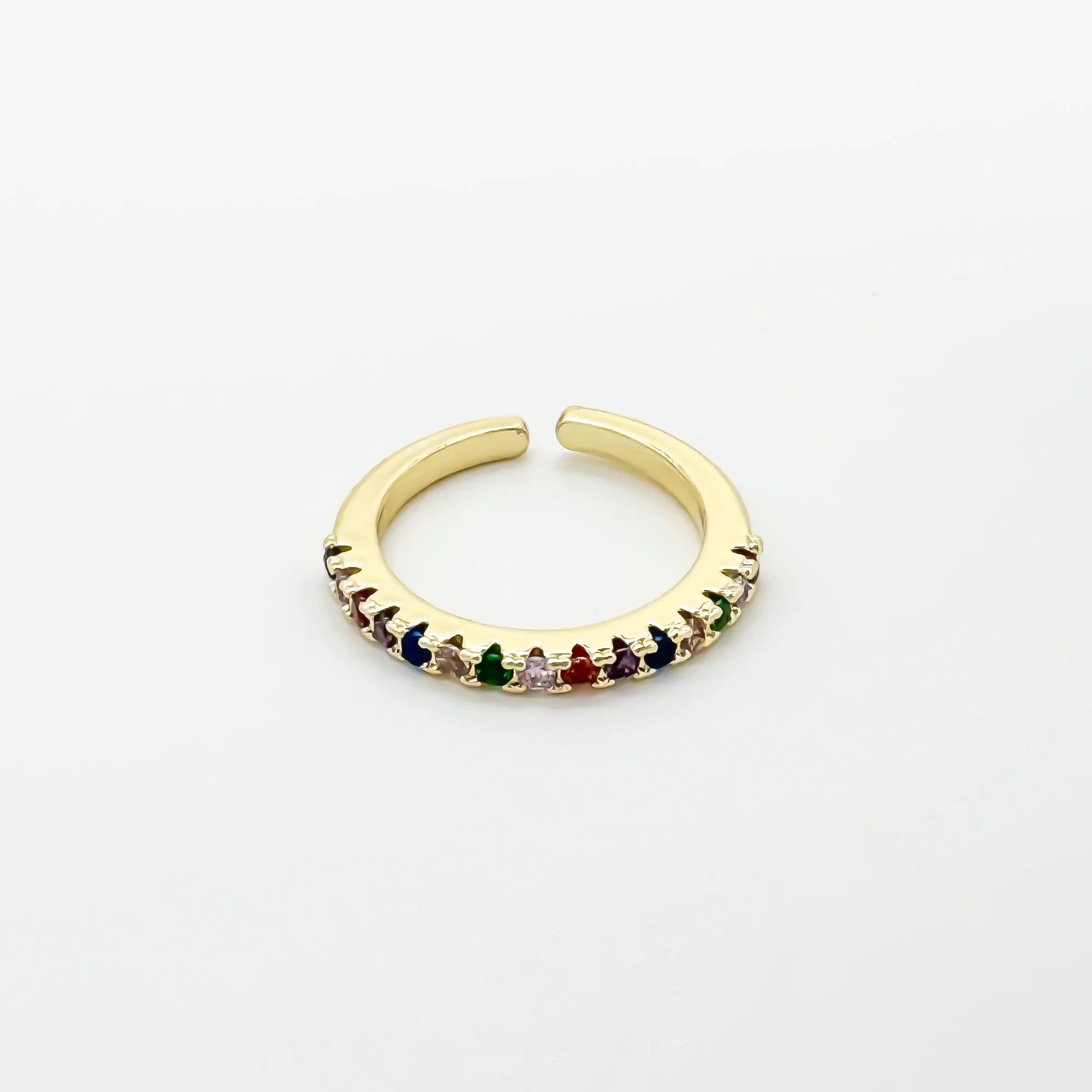 Strass multicolore - Anello - Acciaio inossidabile - Regolabile