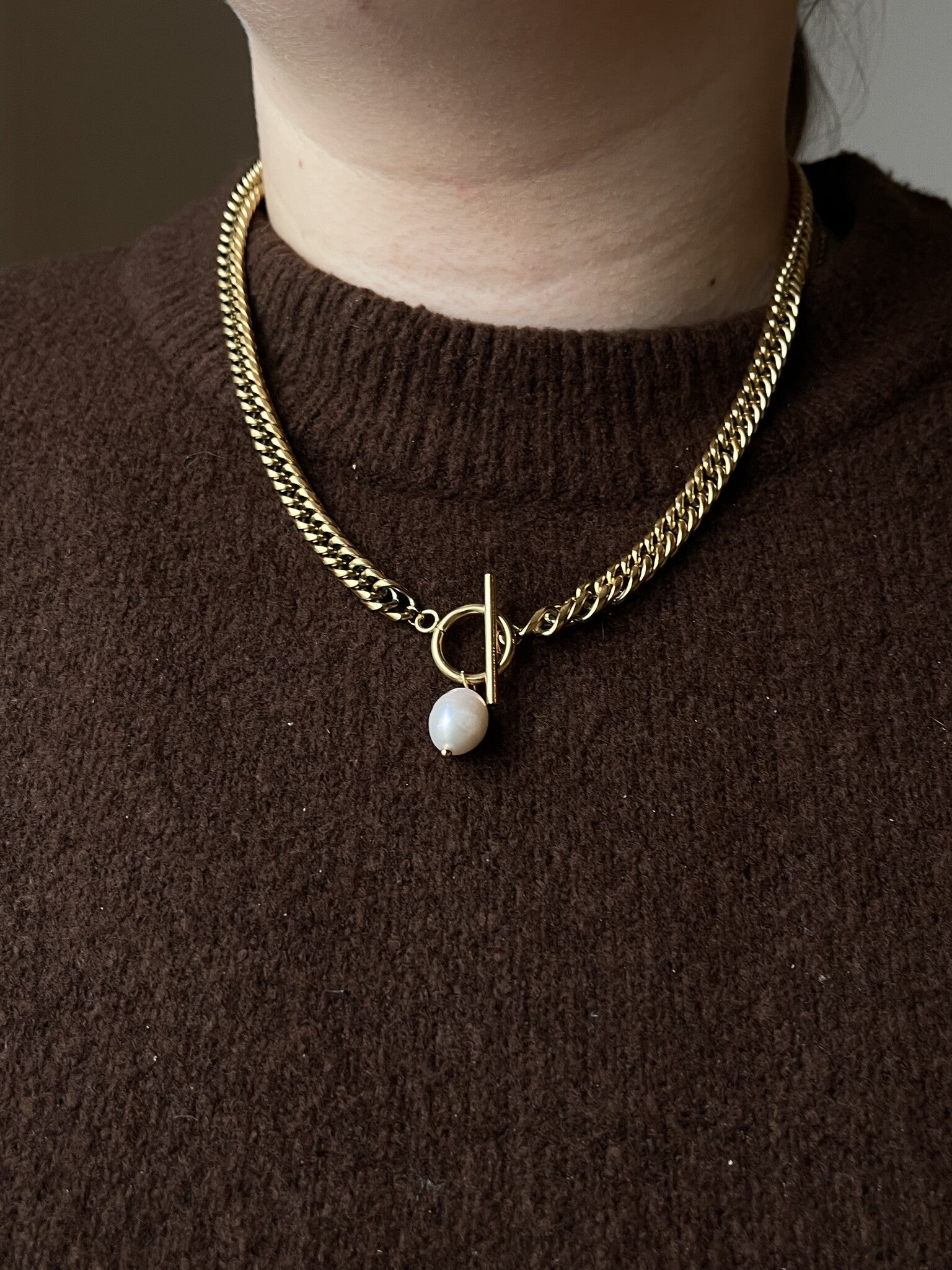 Chunky Pearl - Collana - Acciaio inossidabile