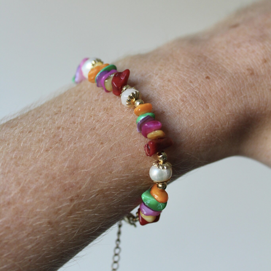 Conchiglia arcobaleno - Bracciale - Acciaio inossidabile