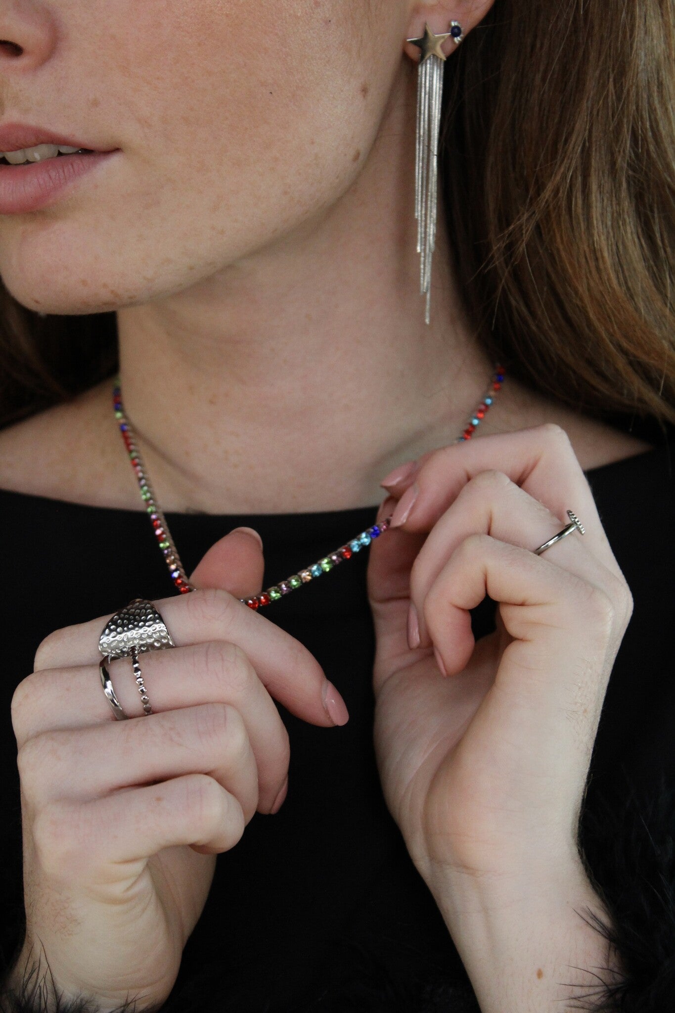 Glitter arcobaleno - Collana - Acciaio inossidabile